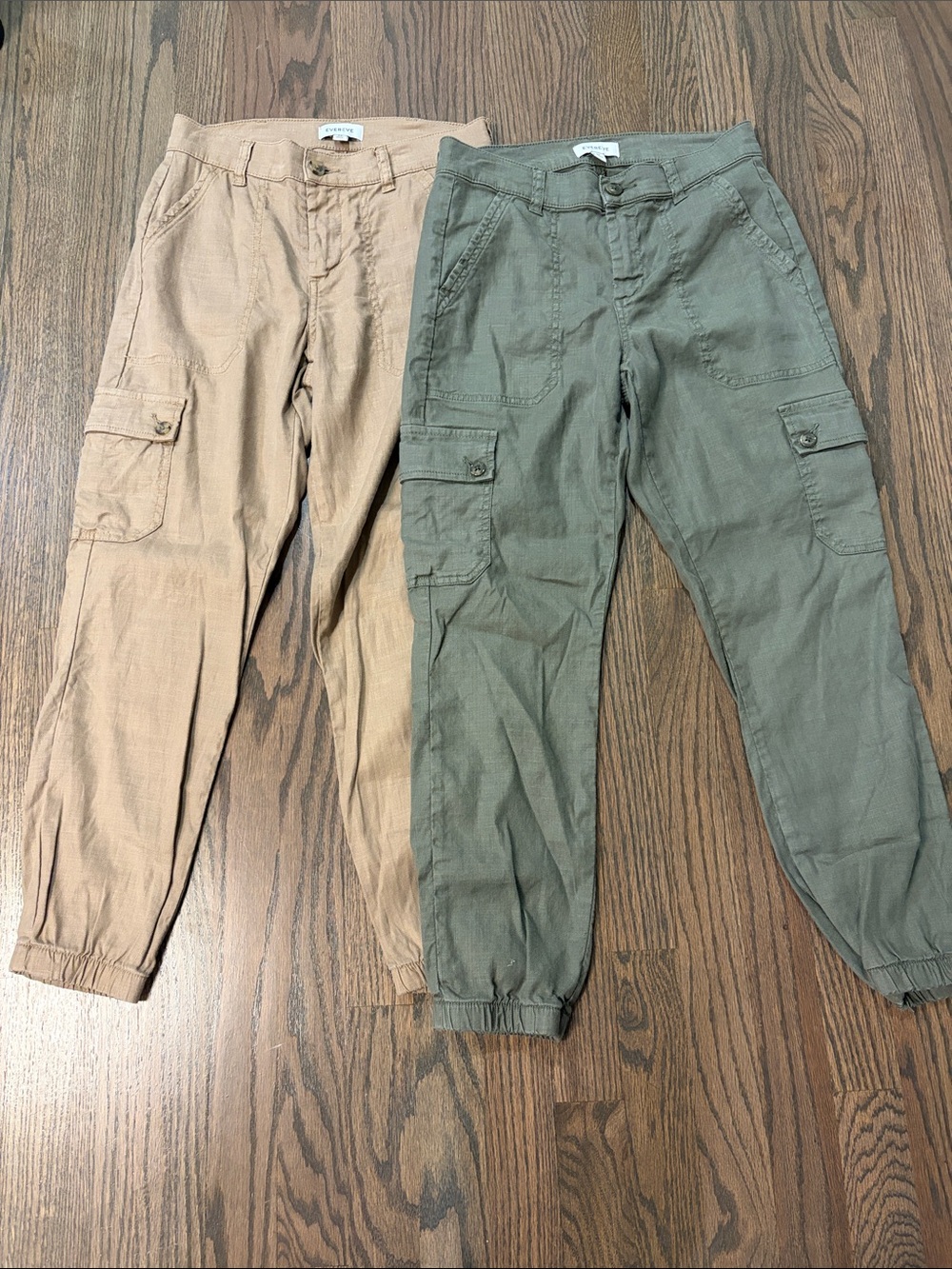 Evereve | Tessa linen blend cargo cropped jogger pants Women size 27 lot stretch